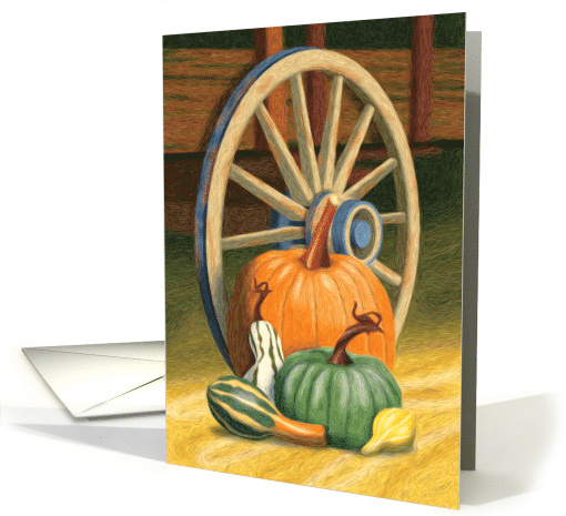 Thanksgiving Pumpkin and Gourds by Rustic Wagon card (1651970)