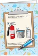 Funny Birthday Checklist for Lighting of the Candles Getting Older card