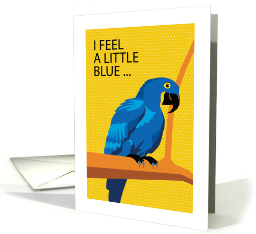Missing You Hyacinth Macaw Alone on Branch card (1662026)