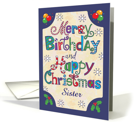 Birthday on Christmas Sister Customize for Any Relation card (1665922)