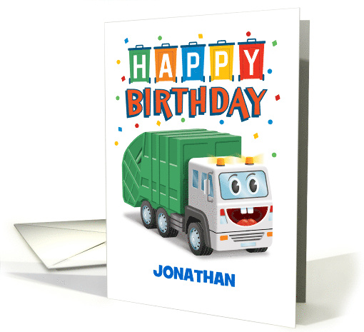 Birthday Garbage Truck Customize for Any Name card (1665980)