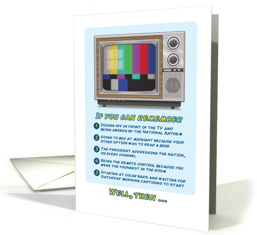 Funny Vintage Television Getting Older Birthday card (1666494)