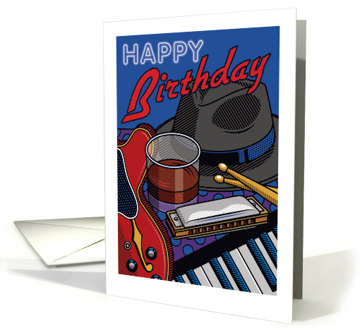Birthday Blues Music Theme card (1667728)