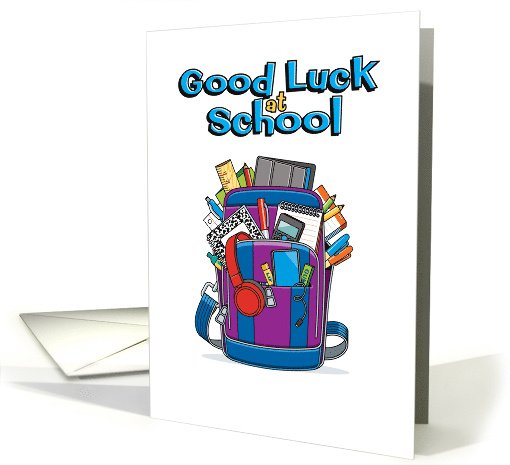 Back to School Good Luck Backpack School Supplies card (1668412)