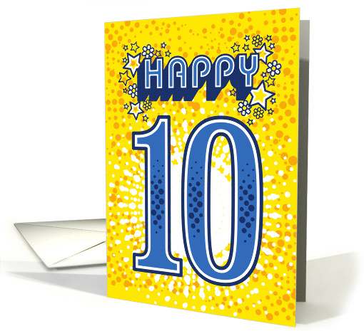 Happy 10th Birthday Stars and Flowers card (1668470)