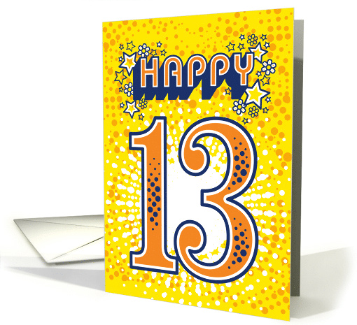 Happy 13th Birthday Stars and Flowers card (1668478)