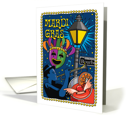Mardi Gras Bourbon Street card (1669504)