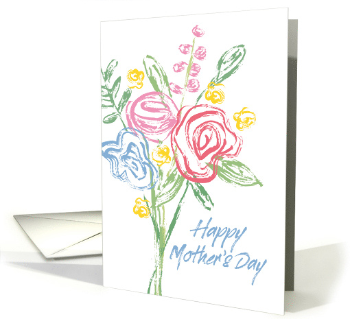 Mothers Day Flowers Sketchy Brush Style card (1671928)