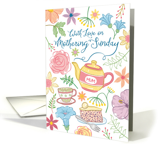 Mothering Sunday Flowers Tea and Simnel Cake for Mum card (1671930)
