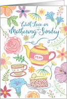Mothering Sunday Flowers Tea and Simnel Cake for Mum card