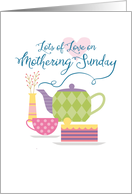 Mothering Sunday Flowers Tea and Simnel Cake card