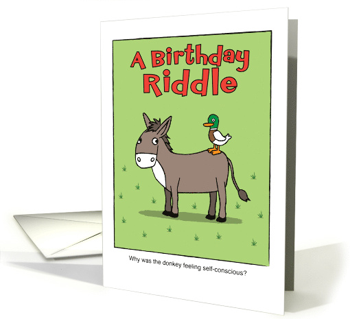 Funny Birthday Donkey and Duck Pun card (1676410)
