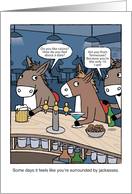 Funny Birthday Donkeys in a Bar Pick Up Lines card