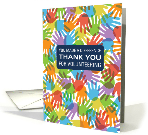 Business Thank You for Volunteering Overlapping Hands card (1682168)
