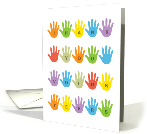 Business Thank You Volunteers Various Color Hands card (1682172)