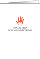 Business Thank You for Volunteering Heart in Hand Graphic card