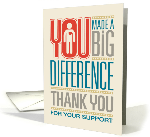Business Thank You for Your Support Generous Donation card (1682180)