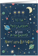 18th Birthday Niece Universe Cake card