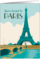 Paris Eiffel Tower Seine River Invitation card