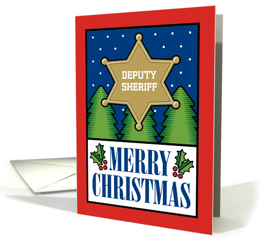 Merry Christmas Deputy Sheriff Law Enforcement Badge card (1697998)
