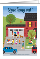 Driveway Party Invitation People Gathering on Driveway card