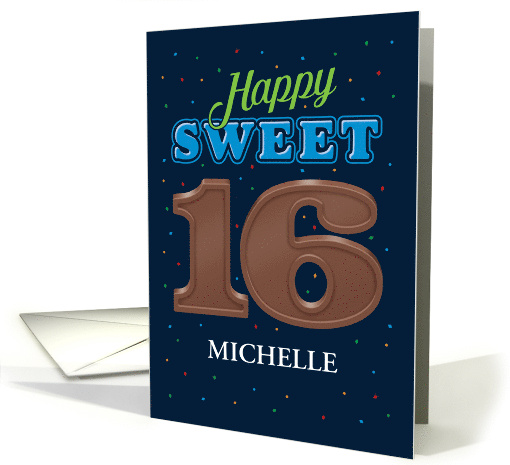 Happy Sweet Chocolate 16 Birthday Customize for Any Name card