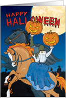 Headless Horseman and Horsewoman Halloween From Both of Us card