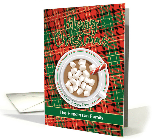 Customize Name Merry Christmas Hot Cocoa Candy Cane card (1740184)