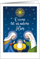 Nativity Scene Baby Jesus Merry Christmas Stars card