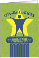 Congratulations Wall of Fame Inductee Pedestal Wrestling card