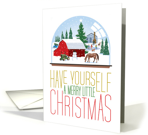 Christmas Snow Globe Rural Snowy Scene Ice Skating card (1813370)