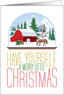 Christmas Snow Globe Rural Snowy Scene Ice Skating card