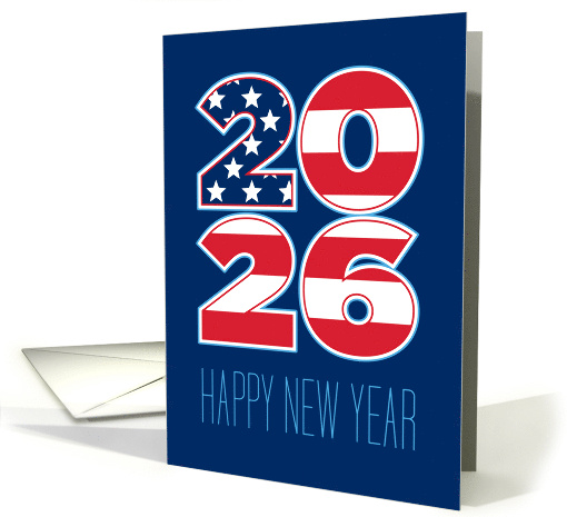 Happy New Year 2026 American Flag Patriotic card (1813728)