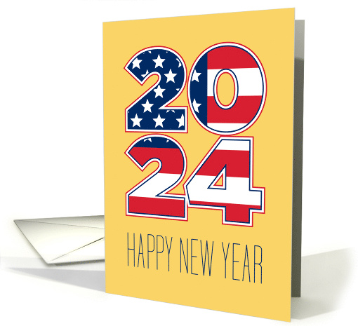 Happy New Year American Flag Patriotic card (1813728)