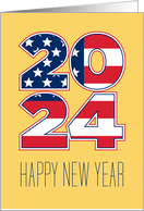 Happy New Year American Flag Patriotic card