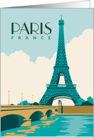 Paris France Eiffel Tower River Seine Blank Inside card