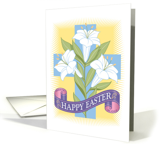 Happy Easter Lily Cross Rebirth Rejoice card (1826418)