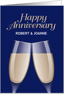 Wedding Anniversary Champagne Toast Customize Names card