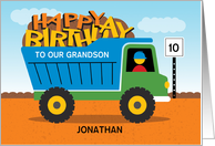 Happy Birthday Dump Truck Customize Name Relation Age card