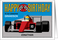 Birthday Race Car Customize Name Relation Age card