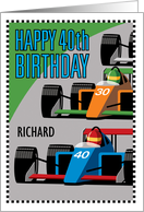 40th Birthday F1 Race Car Customize Name card