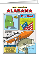 Greetings From Alabama Symbols Fun Facts Nickname and Capitol Blank Inside card
