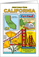 Greetings From California Symbols Fun Facts Nickname and Capitol Blank Inside card