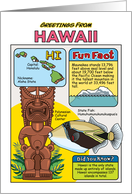 Greetings From Hawaii Symbols Fun Facts Nickname and Capitol Blank Inside card