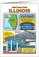 Greetings From Illinois State Symbols Fun Facts Blank Inside card