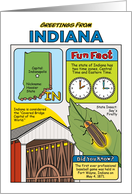 Greetings From Indiana Symbols Fun Facts Nickname and Capitol Blank Inside card