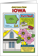 Greetings From Iowa Symbols Fun Facts Nickname and Capitol Blank Inside card