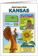Greetings From Kansas Symbols Fun Facts Nickname and Capitol Blank Inside card