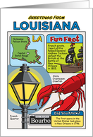 Greetings From Louisiana Symbols Fun Facts Nickname and Capitol Blank Inside card