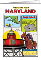 Greetings From Maryland Symbols Fun Facts Nickname and Capitol Blank Inside card